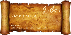 Gurin Csilla névjegykártya